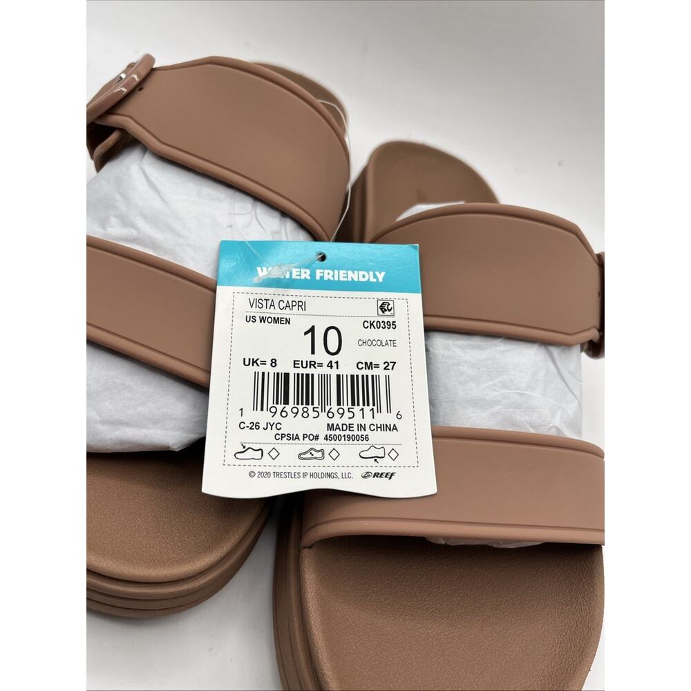 Reef Vista Capri Sandals Womens Slide Double Strap Comfort Sz US 10 Tan Brown - Picture 5 of 10